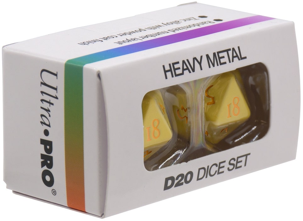 Ultra Pro Dice Heavy Metal Vivid Yellow Set of 2 D20 image 0